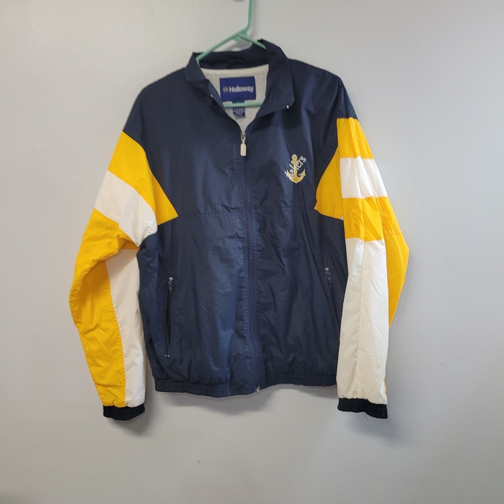 Holloway LSSU Lake Superior State University Windbreaker Jacket Mens Small Navy